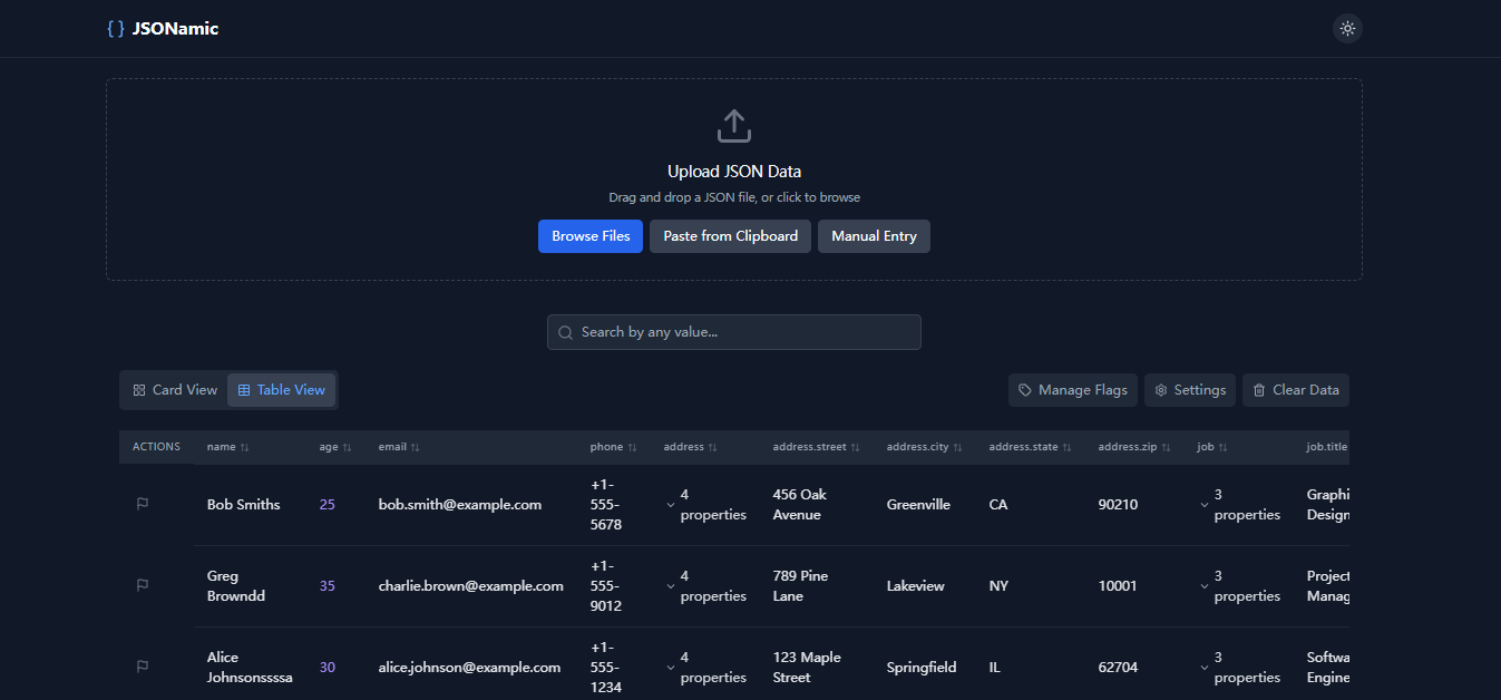 Jsonamic – Dynamic JSON, Visualized Your Way.